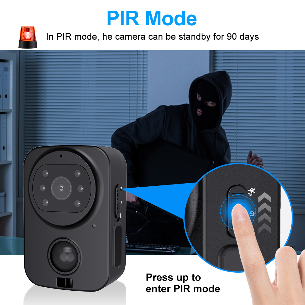 PD01 Waterproof Body Camera 1080P PIR Camera