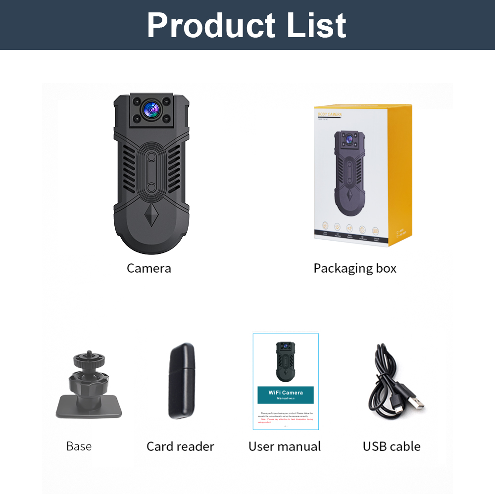 WD18 WiFi Body Worn Mini Camera